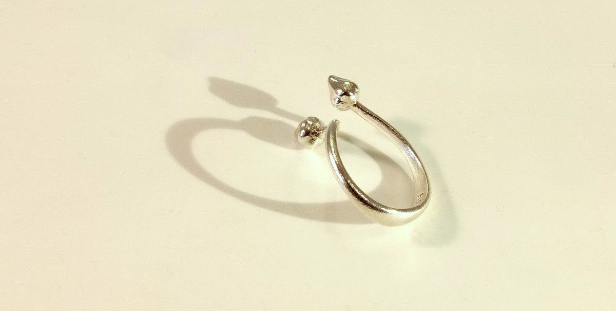 Chives ring in silver