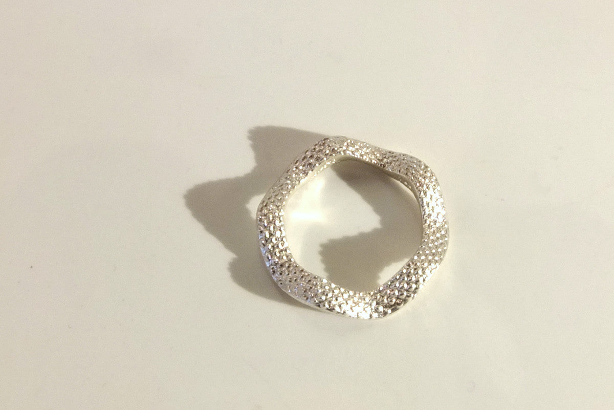 Hearts ring in silver